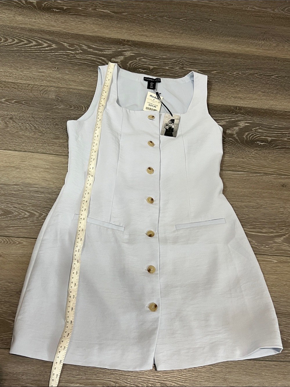 Sincerely Jules White Sleeveless Button-Front Mini Dress